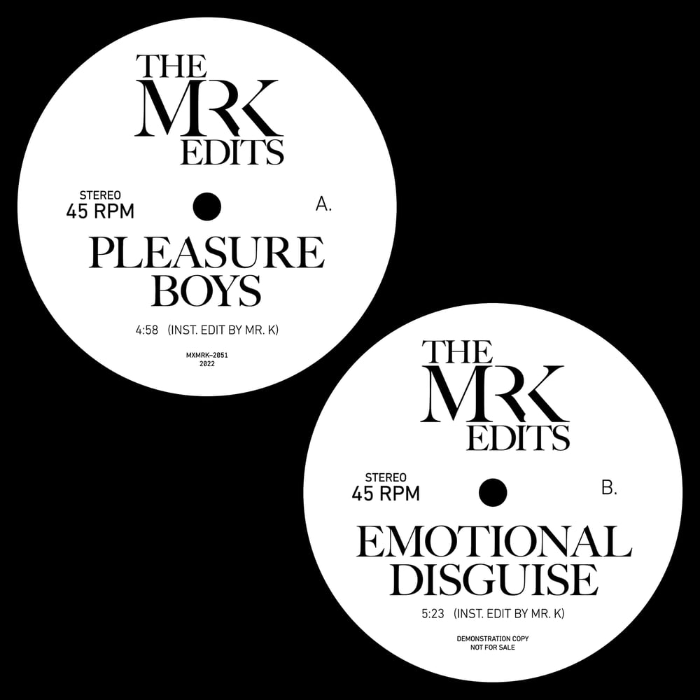 [7"] PLEASURE BOYS B/W EMOTIONAL DISGUISE — MXMRK2051