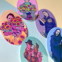 Image 3 of Semi-Clear Flower Slasher Stickers