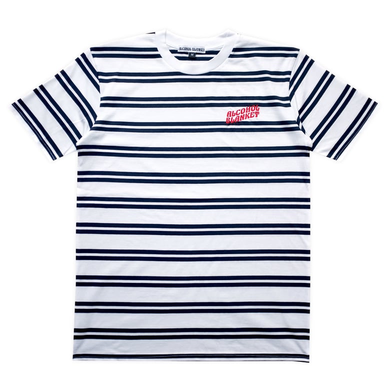 Image of Striped Logo T-Shirt White
