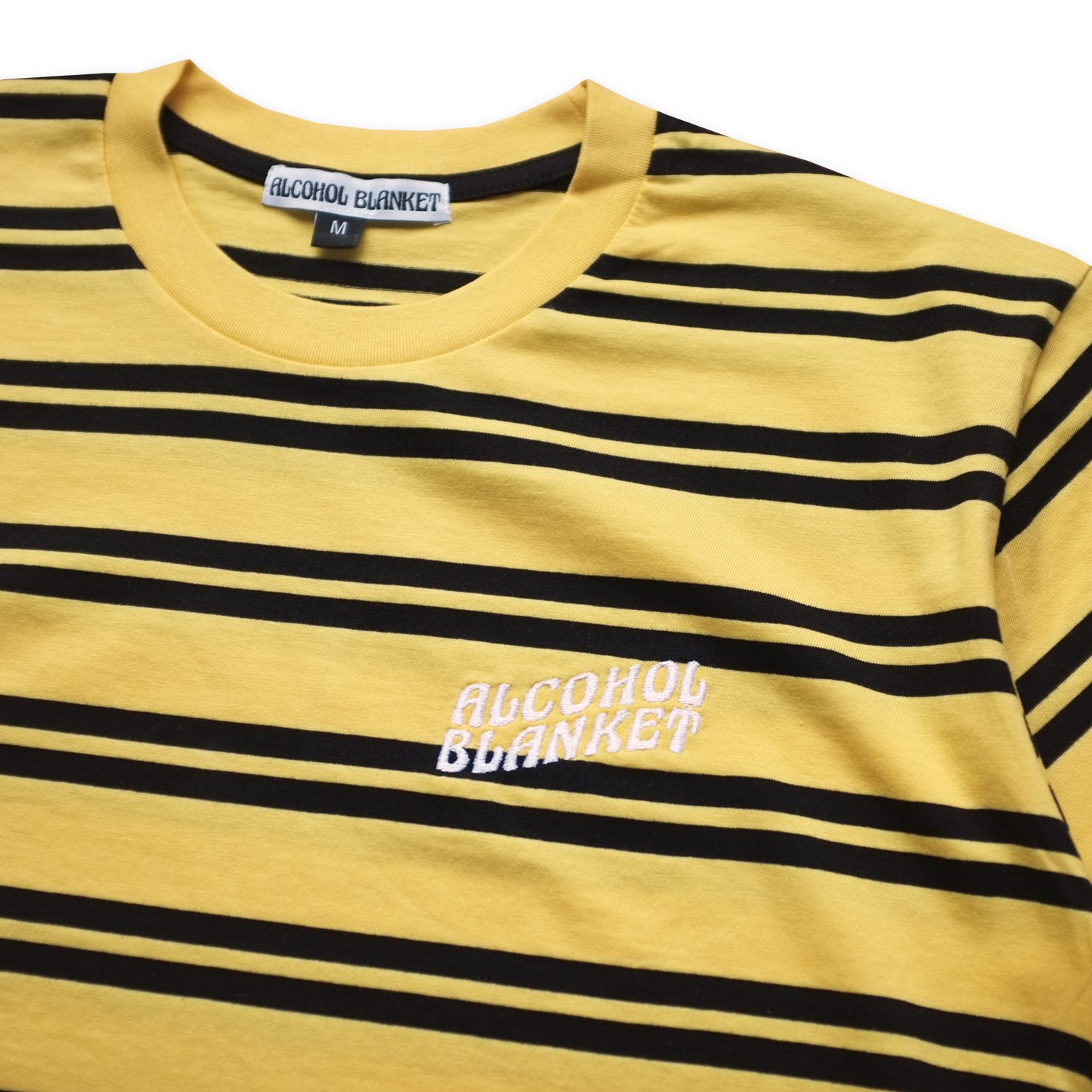 Striped Logo T Shirt Yellow alcoholblanket