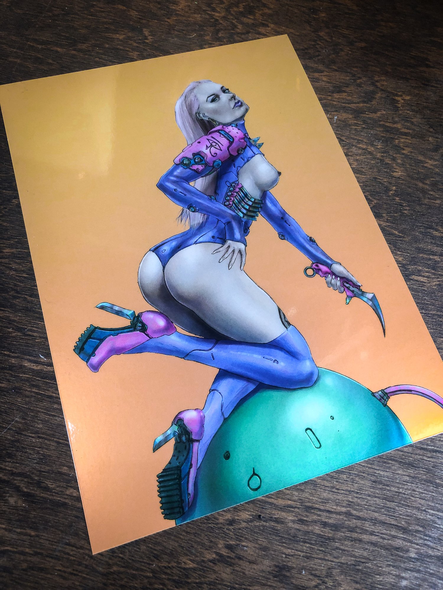 Cyberpunk Merrick 5x7 metallic print