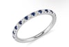 Riviera Pavé Sapphire and Diamond Ring in 14k White Gold (1.5mm)