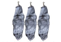 Image 2 of 16 inch real silver blue fox fur tail keychain