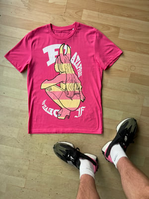 Image of Pink Stripe Devil Girl Tee