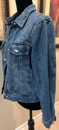 Image 4 of Vintage Blue Denim Jacket Cowgirl Boots