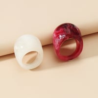 Image 1 of Stylish Bold Fashion Acrylic Rings set of 2