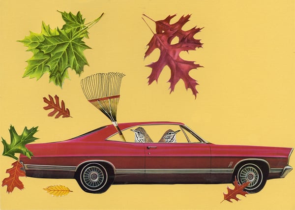 Image of Leaf Patrol. Original paper collage.