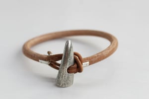 Image of men's silver toggle bracelet, natural