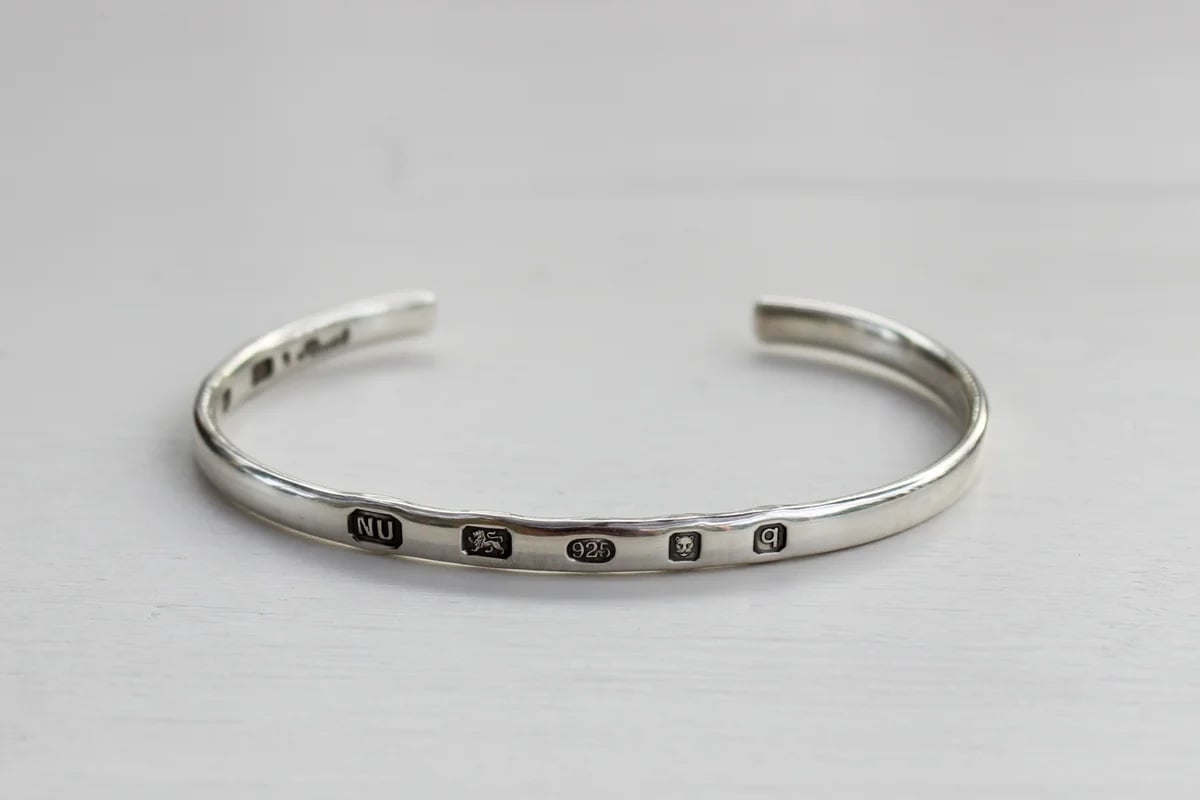 Image of men's silver ingot bangle (light weight)