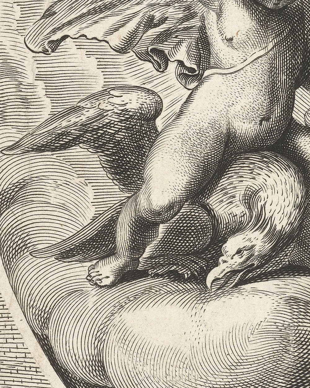 "Child with lightning bolts on eagle's back" (1648 - 1706)