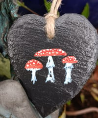 Image 1 of Fly agaric slate heart