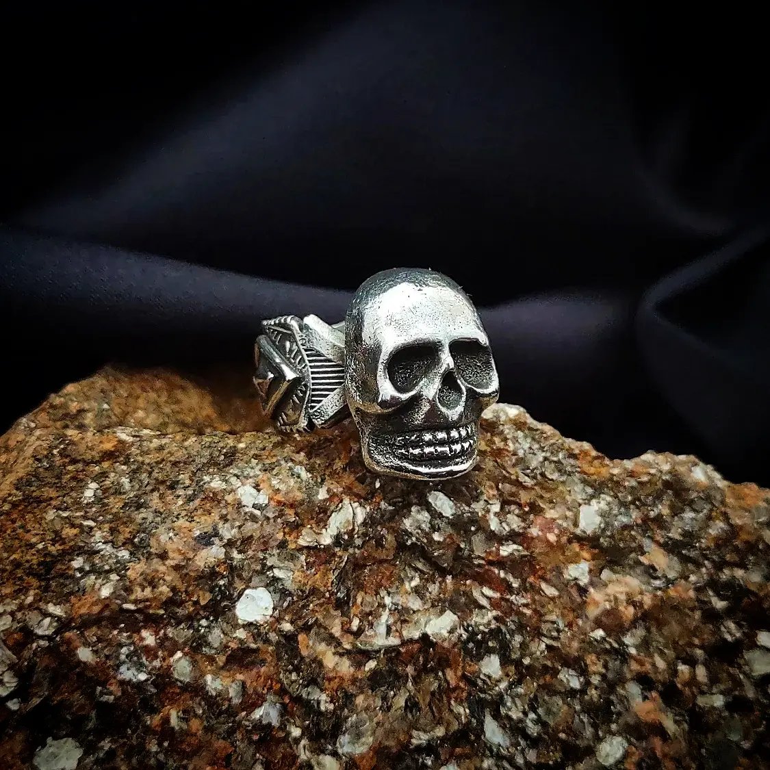 925 hot sale skull ring