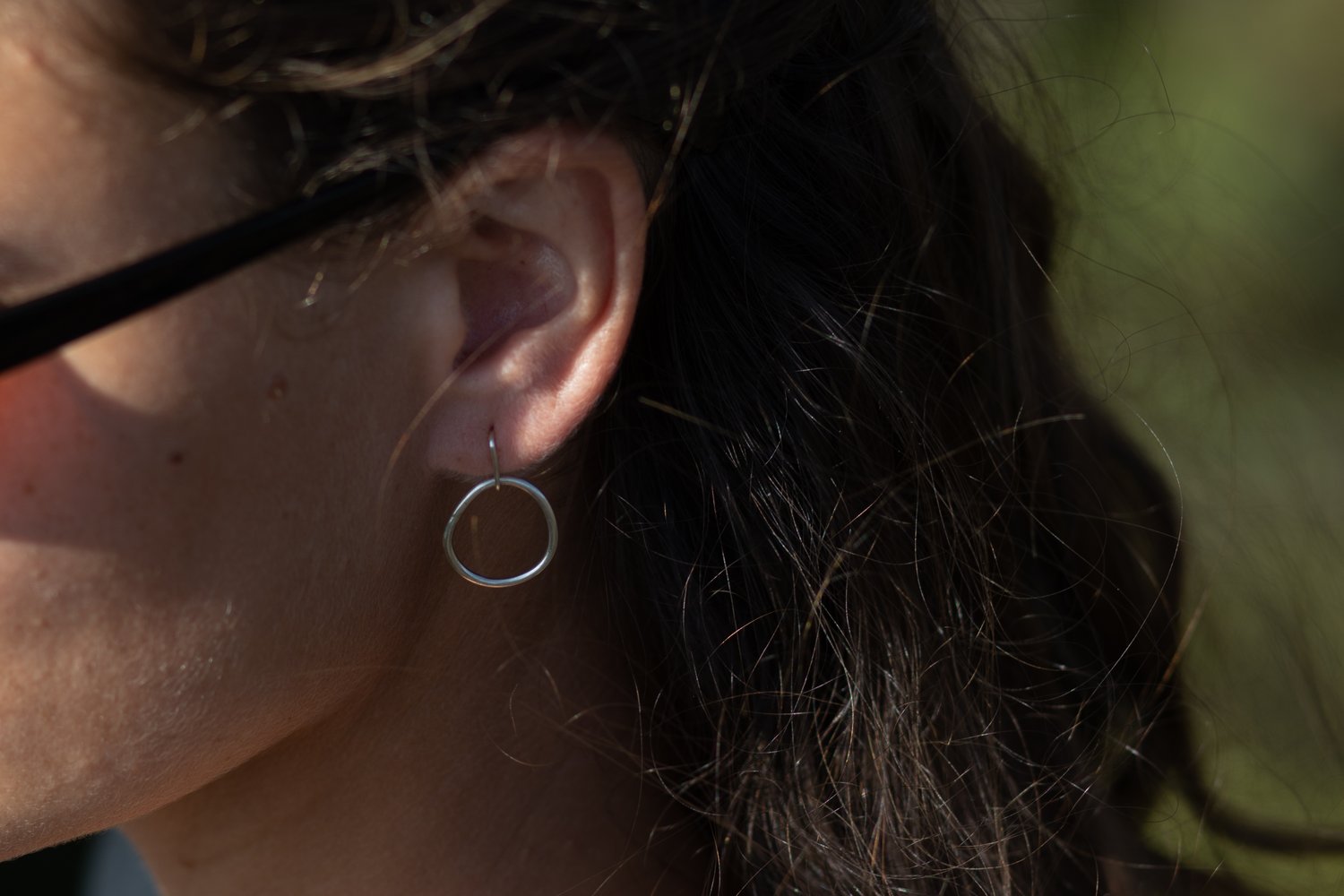 Image of Dangling Organic Shaped Circle Earrings