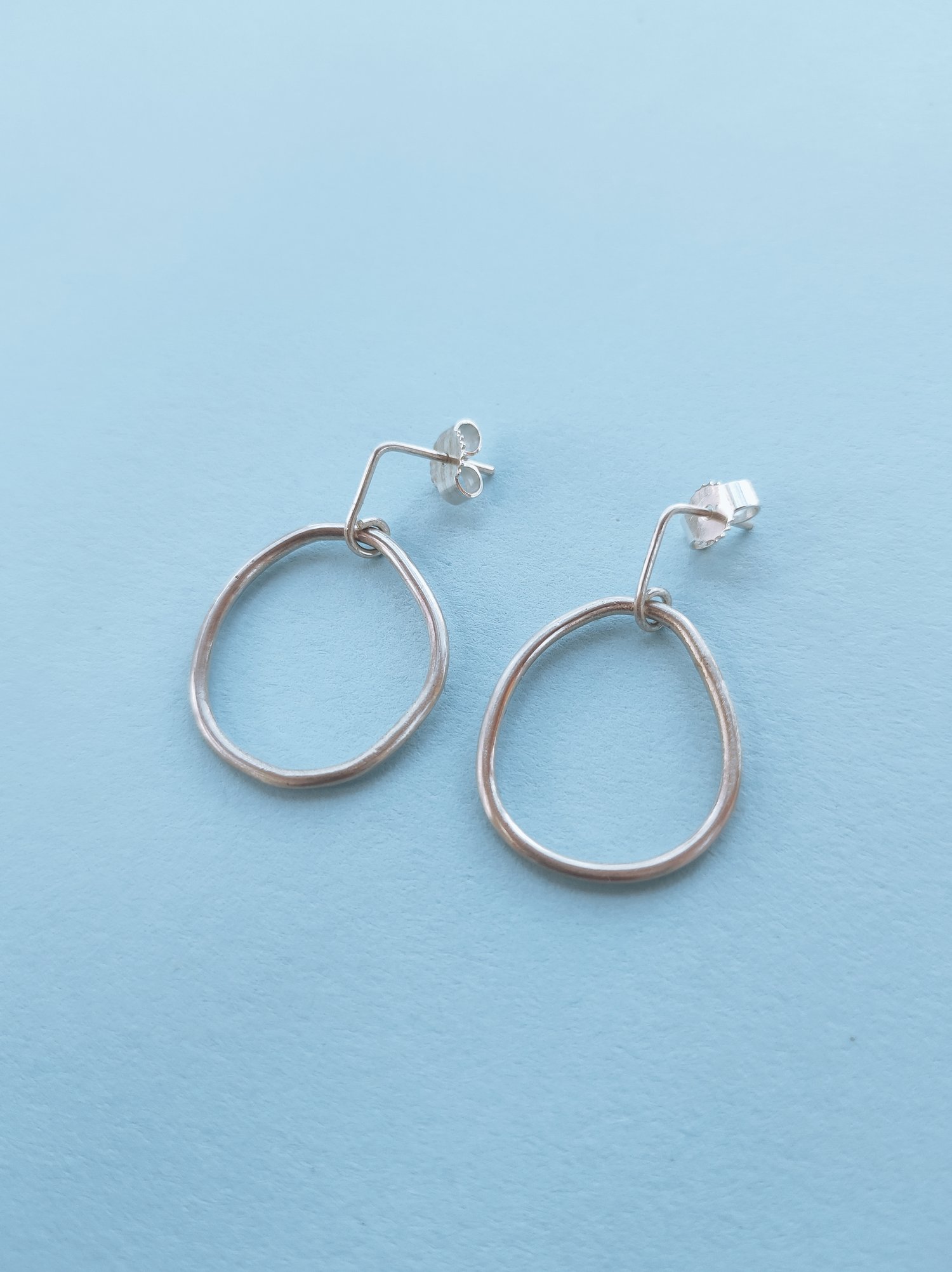 Image of Dangling Organic Shaped Circle Earrings