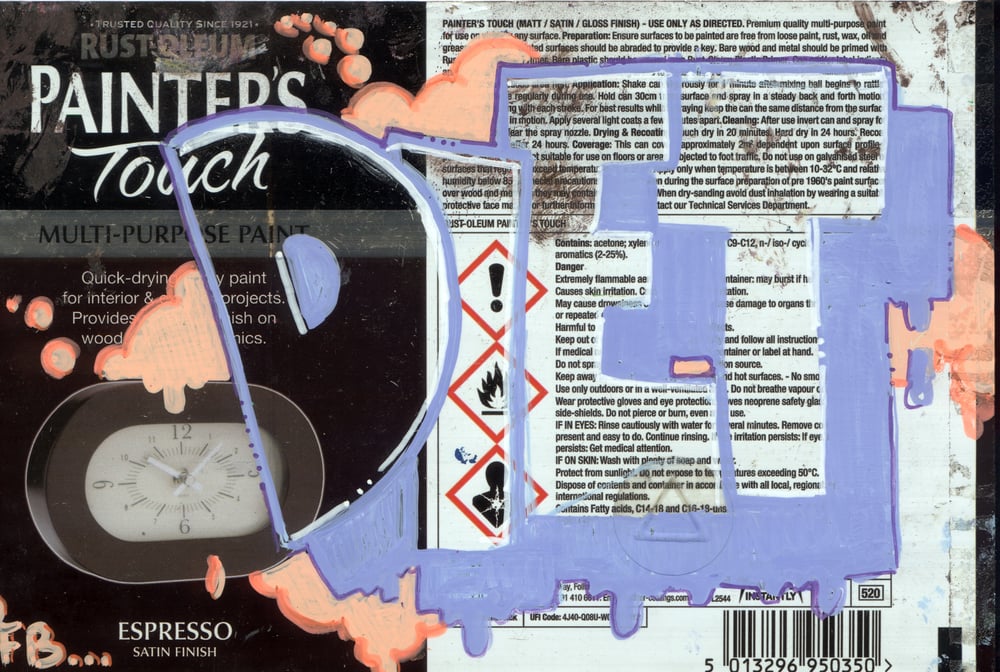 Image of DIET 'ESPRESSO' 'PAINTER'S TOUCH' SPRAY CAN LABEL.