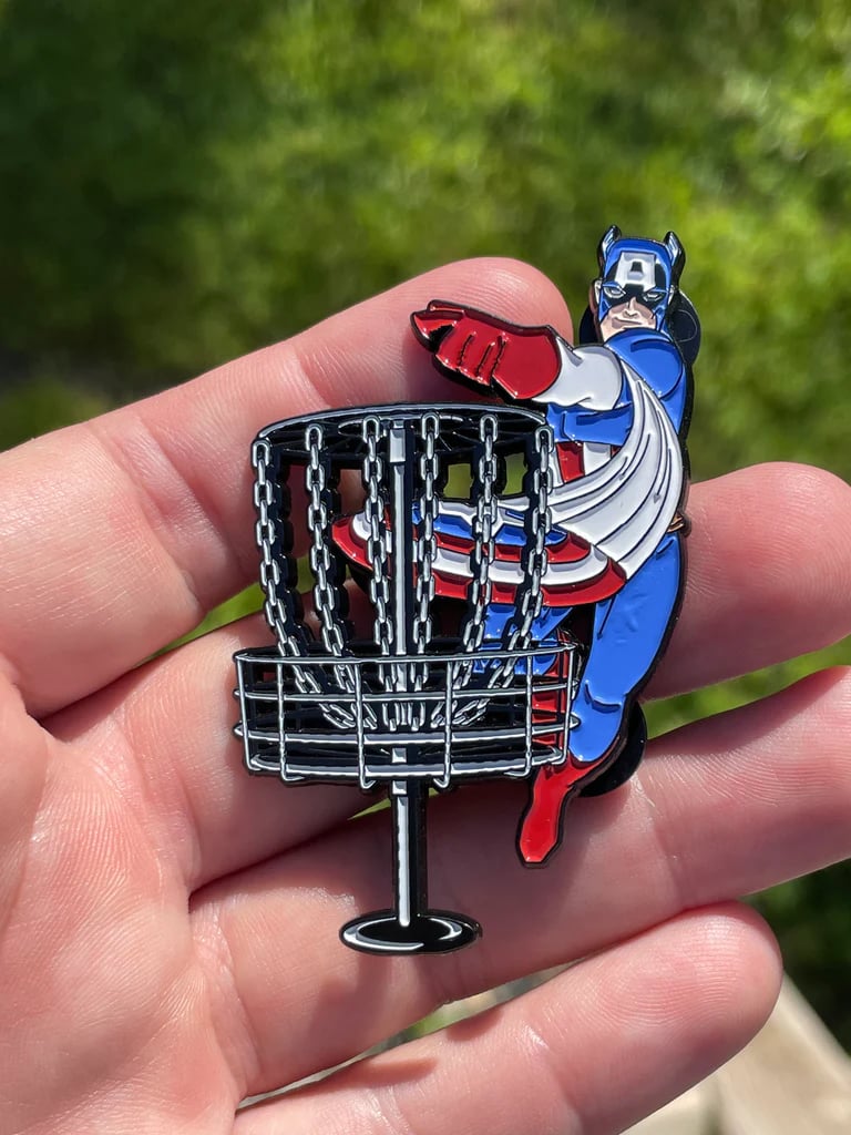 Captain America Disc Golf Pin Heady Trade Co.