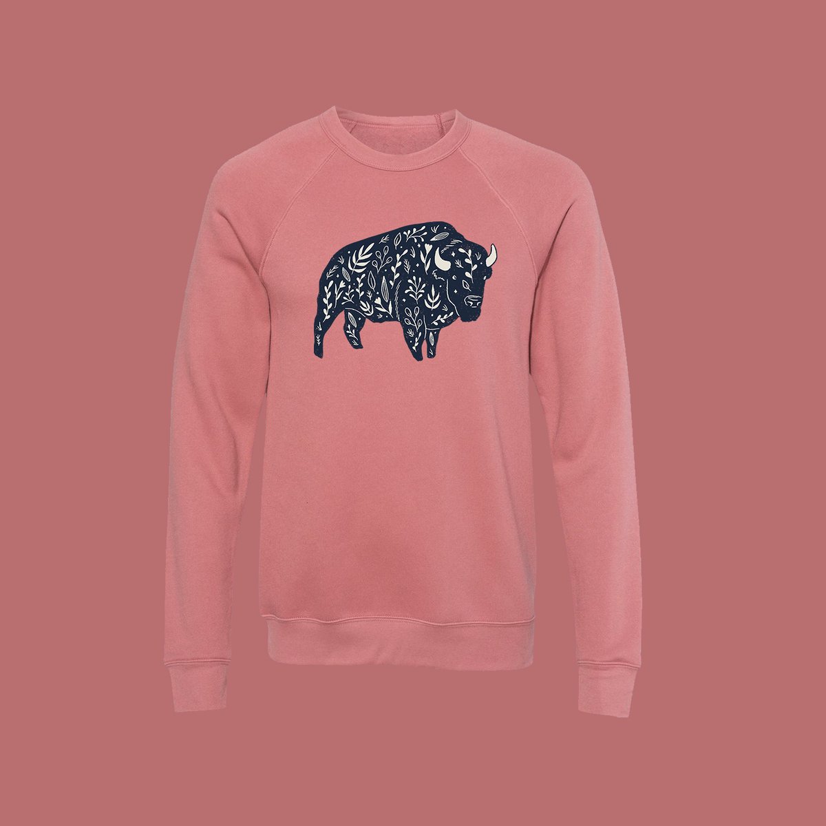 Image of Mauve floral bison sweatshirt