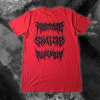 Image 3 of "Prostitute Skullcap Pulverizer" Red T-shirt