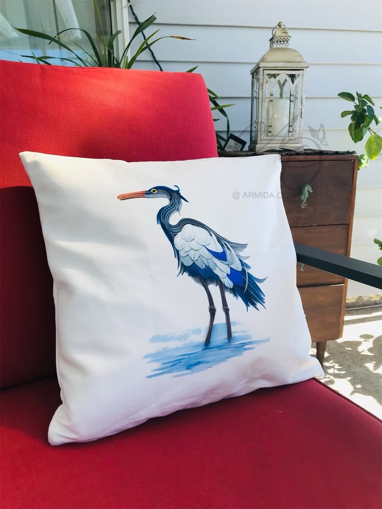 Image of BLUE HERON PILLOWCASE