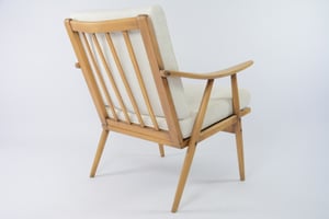 Image of Fauteuil Boomerang chiné crème