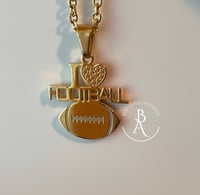 Image 2 of I❤️Football Gold Necklace 
