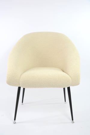Image of Fauteuil coquille bouclette beige