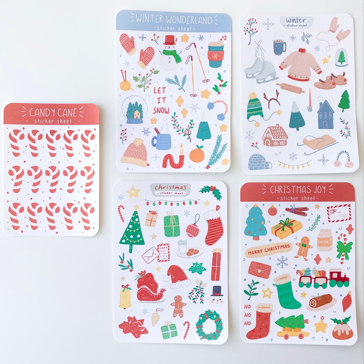 Image of Winter and Christmas Sticker Sheet Bundle