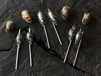 Image 2 of Snapdragon skull earrings - bronze