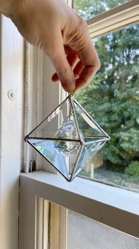 Image of Disco Ball Suncatcher - Squares and Triangles