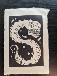 Monster Eel block print