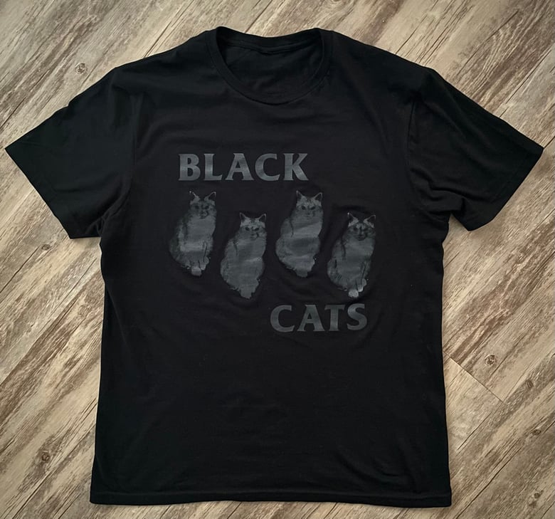 Image of Black Cats - Black on Black Print