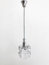 LAMPARA DE CRISTAL KINKELDEY CON ESTRUCTURA CROMADA, AÑOS 60