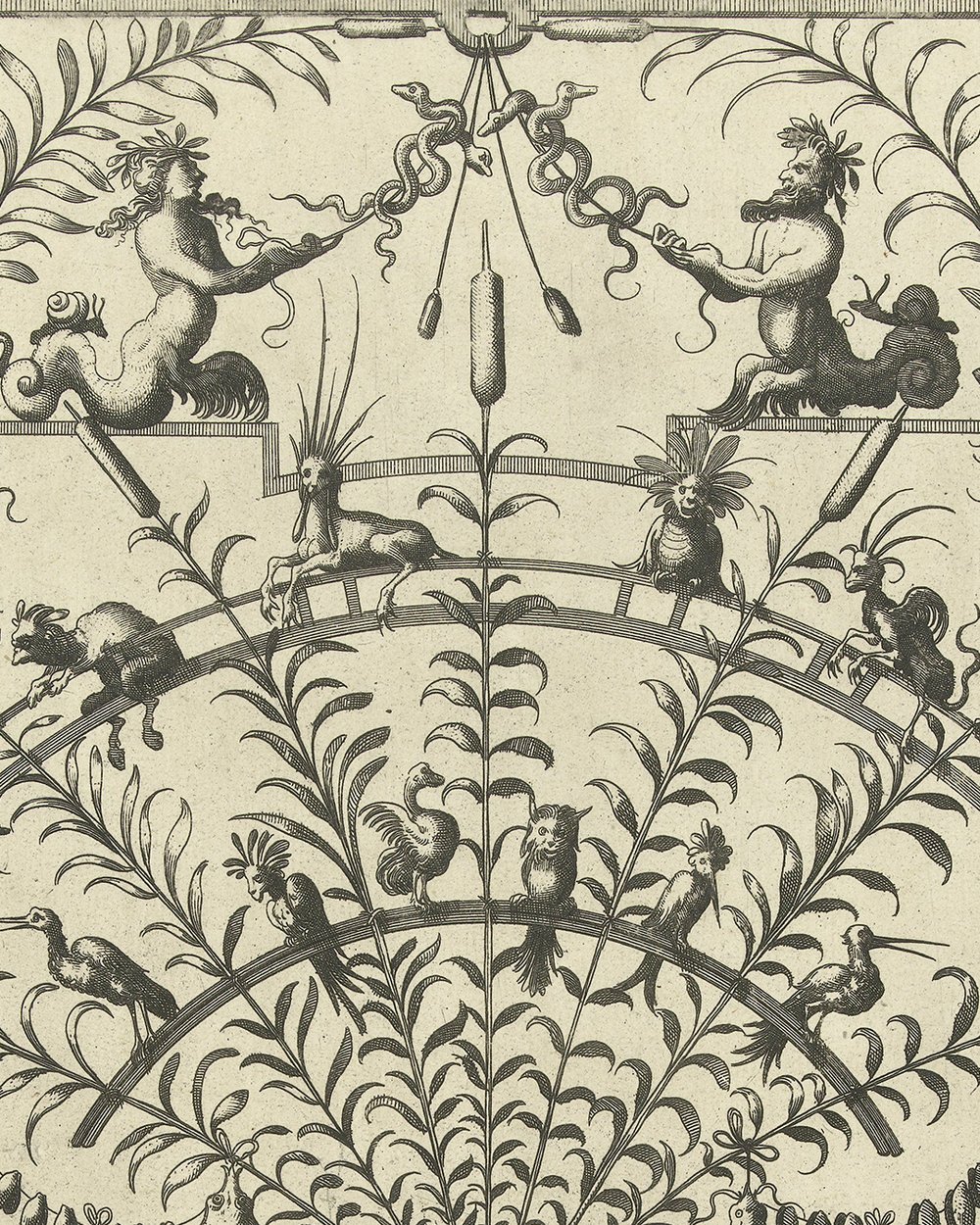 ''Flat decoration. frieze with animals and river god'' (1557)