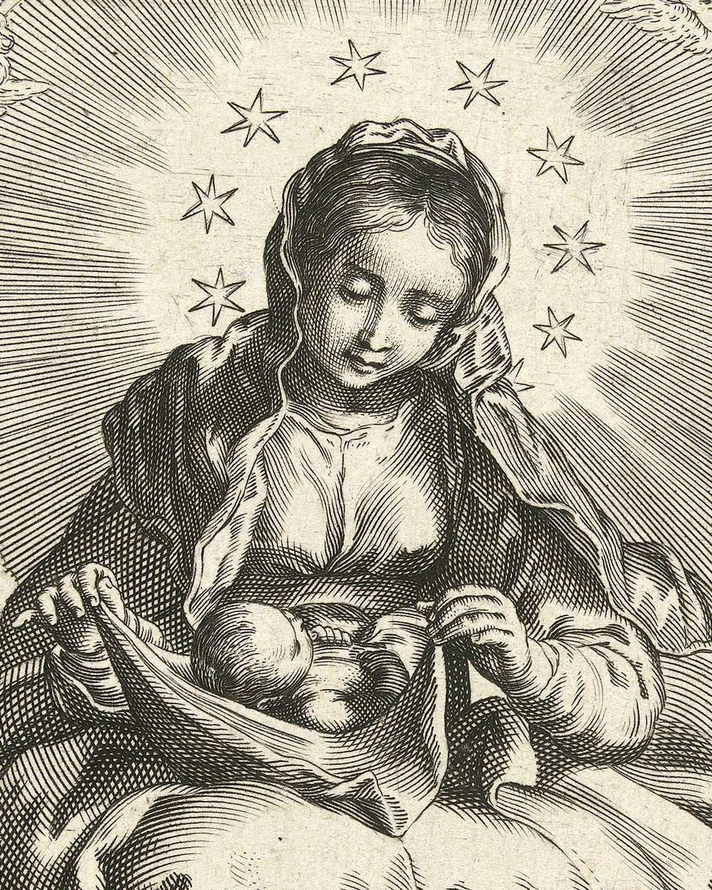 "Madonna sitting on the crescent moon" (1625)