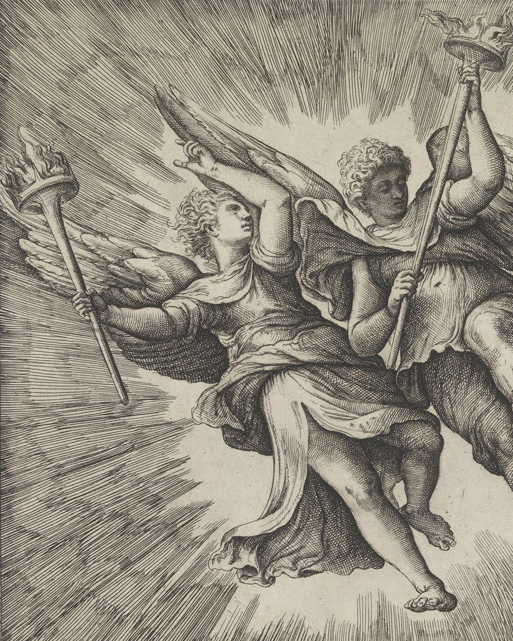 ''Two angels with burning torches'' (1520 - 1561)