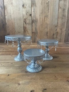 Image of Silver Cake Stands set of 3