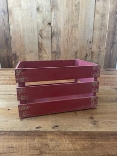 Image of Red Distressed Wood Crate