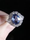 Modern 18ct white gold natural sapphire 1.20ct & diamond 0.80ct cluster ring
