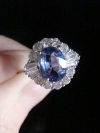 Image 4 of Modern 18ct white gold natural sapphire 1.20ct & diamond 0.80ct cluster ring