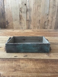 Image of Turqoise Wood Crate (short)