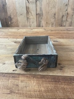 Image of Turqoise Wood Crate (short)