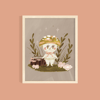 Mushroom Baby Hand Illustrated Art Print