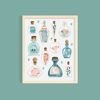 Potion Bottles Hand Illustrated Art Print