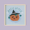 Basic Witch Pumpkin Hand Illustrated Art Print