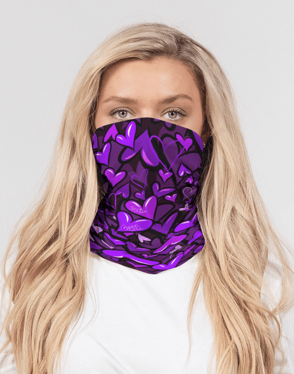 Image of BEE1NE PURPLE HEART NECK GAITER 