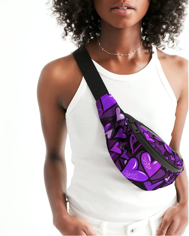 Image of Bee1ne Spread More Love crossbody sling bag ( Legends Purple)