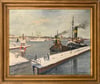 20th Century Swedish School 'Tugs at the Quayside'