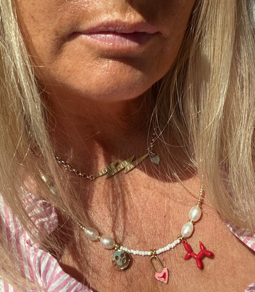 Image of Red bubble dog necklace