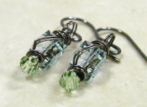 Image of wrapped crystal earrings