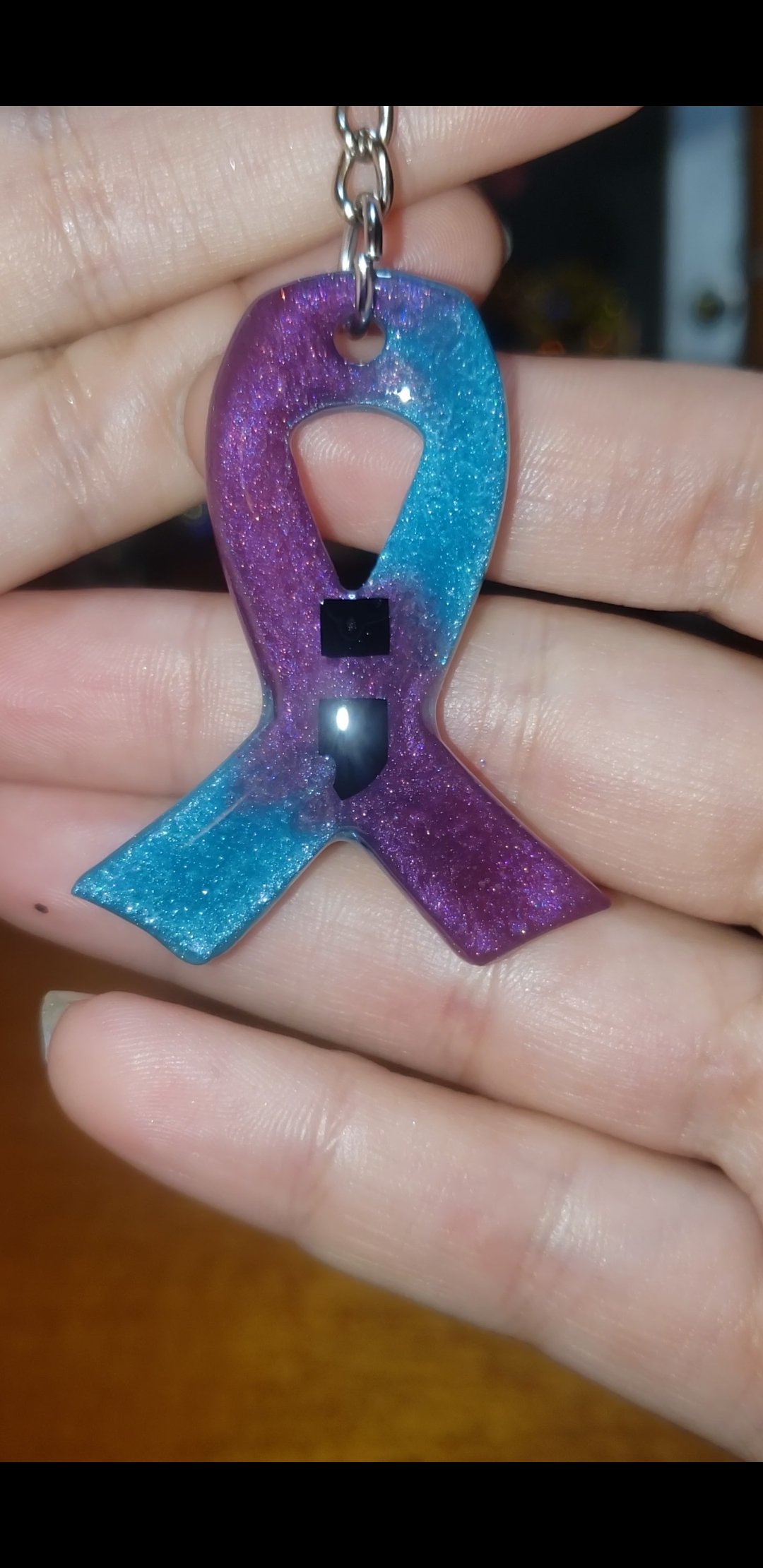 Image of Custom Mini Awareness Ribbon Keychains 